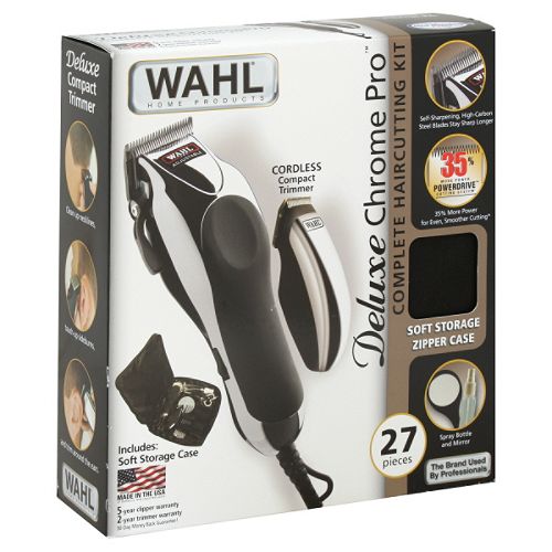 Wahl Deluxe Chrome Pro Complete Haircutting Kit, 27 Pieces, 1 kit