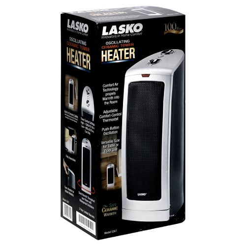 Lasko Heater, Ceramic Tower, Oscillating, 1 heater - 5367