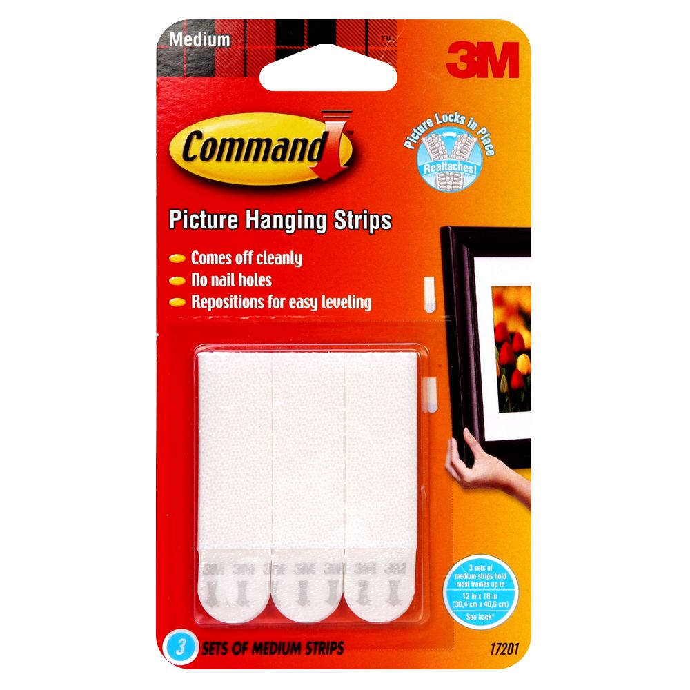 Picture Hanging Strips, Medium, 3 sets