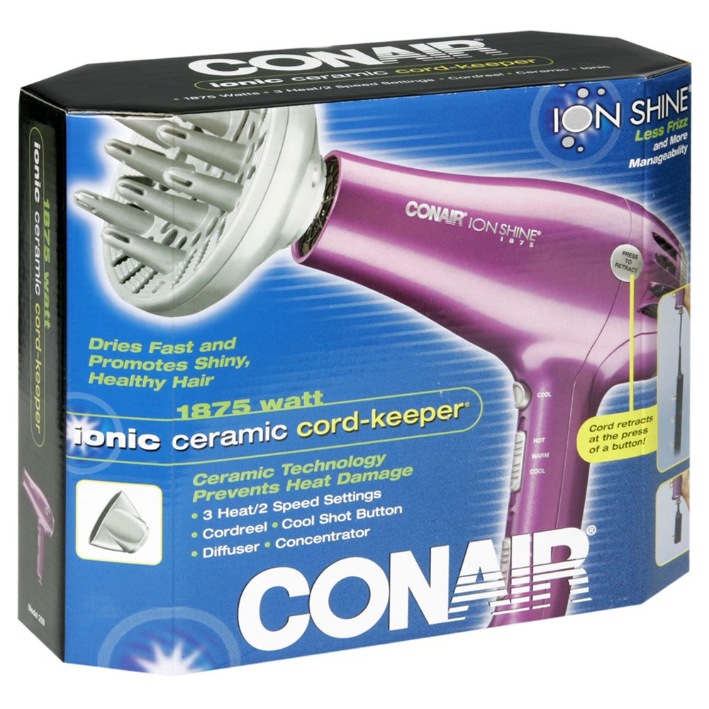Conair 1875 watt Ionic Ceramic Cord Keeper Hair Dryer