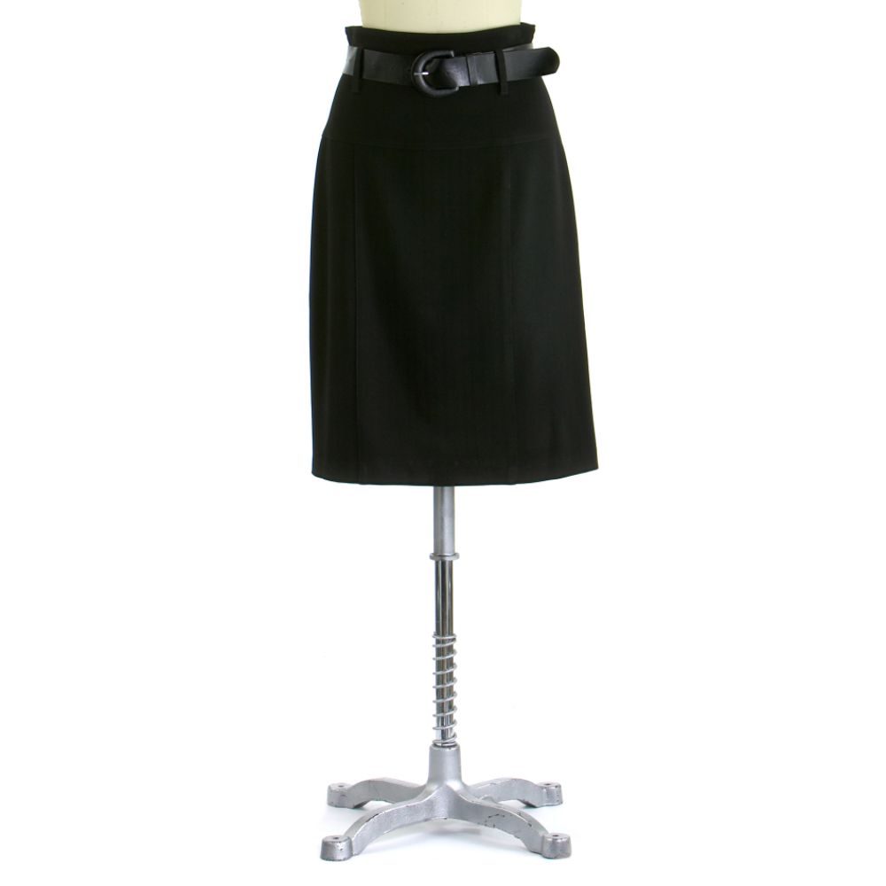 Wrapper Collection Belted Herringbone Skirt