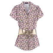 Short Sleeve Blouse with Belt