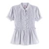 Button Down with Ruffle Front Top