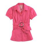 Andrew Sport Silver Ring Woven Top