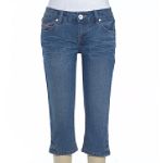 Bongo Denim Crop with Heart Stitching and Gingham Trim