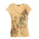 Eyeshadow Gold Foil Paint Splater Screen Tee