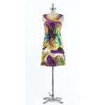 Wrapper Trapeze Dress with Charmuese Trim