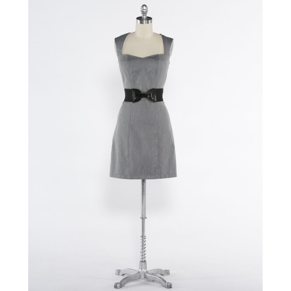 Trixxi Sleeveless Dress with Belt and Cutout in Back