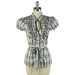 Ali & Kris Ruffle Front Plaid Woven