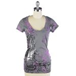 Eyeshadow Floral Silver Foil Tee