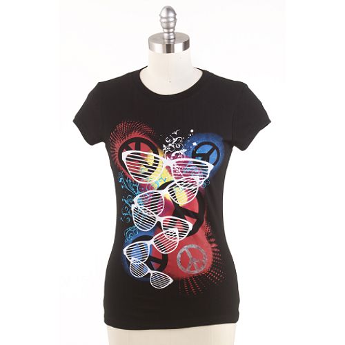 Vintage 1955 Sunglasses And Peace Signs Tee