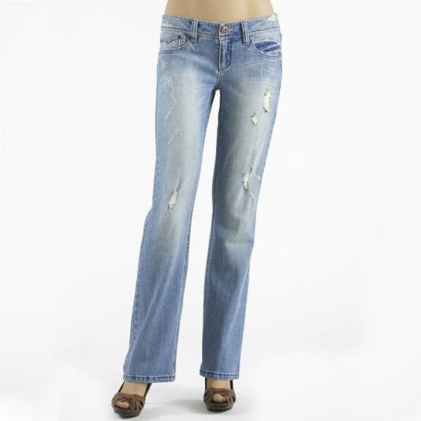 Bongo Belted Butterfly Embellished Flare Jean