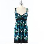 City Triangles Printed Rouched Sweetheart Dress