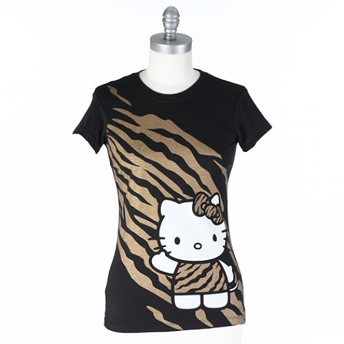 Mighty Fine Hello Kitty Cheetah Metallic Gold Tee