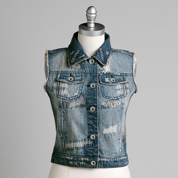 First Kiss Deconstructed Denim Vest