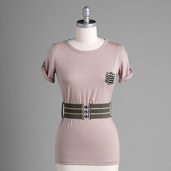 Fit: Juniors, Color: Khaki, Size: Extra large Junior's Belted
