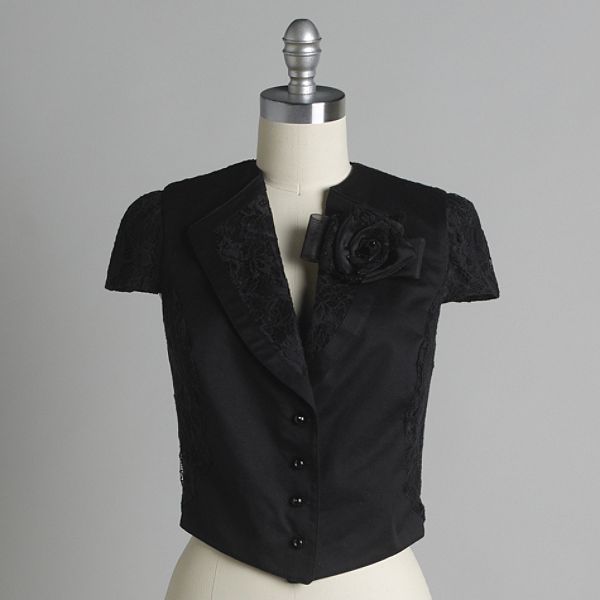 Fit: Juniors, Color: Black, Size: Small Junior's Lace Jacket with
