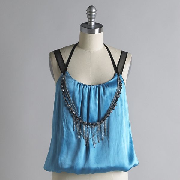Fit: Juniors plus, Color: Aqua Blue, Size: 2X Junior's Bubble Tank