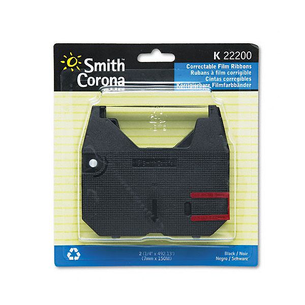 Smith Corona 22200 Typewriter Ribbon, Film, Black, Two per Pack