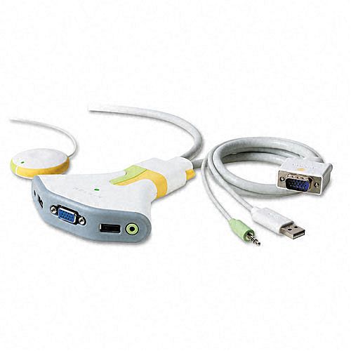 Buy Belkin Two-Port KVM USB Switch with Audio Cables, 8 ft