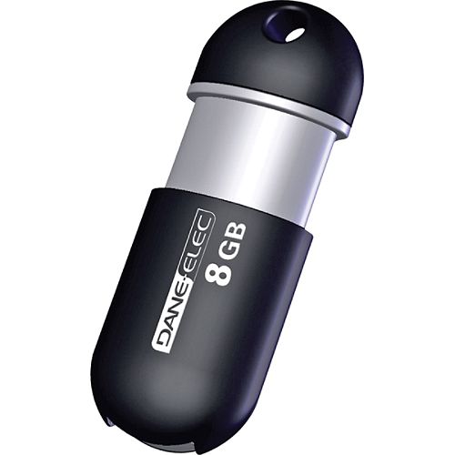 Dane-elec memory 8GB Capless USB 2.0 Flash Drive - Black Gray