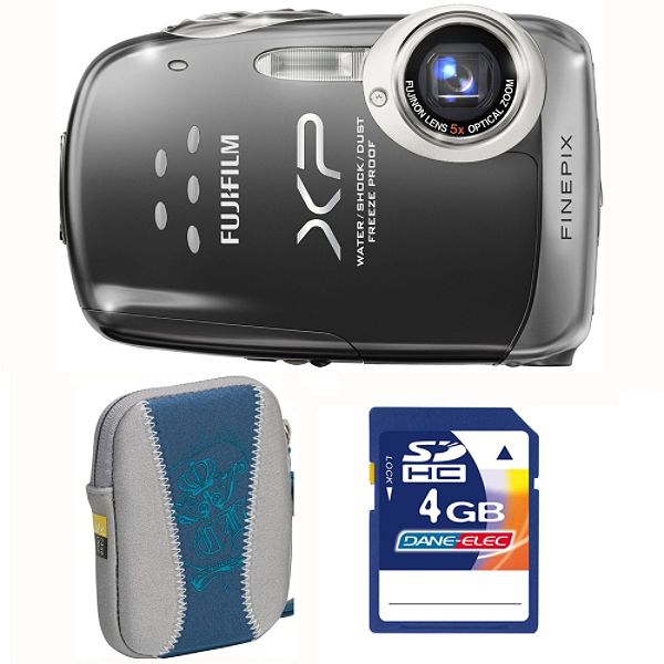 Fuji FinePix XP10 Black 12MP All Purpose Digital Camera, Blue Carry