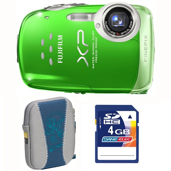 Fuji FinePix XP10 Green 12MP All Purpose Digital Camera, Blue Carry