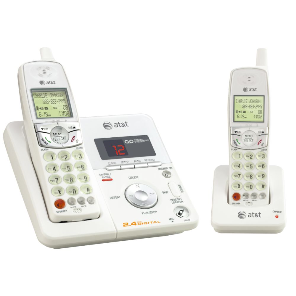 AT&T 2.4GHz Digital Cordless Phone System with 2 Handsets & Digital Answering System