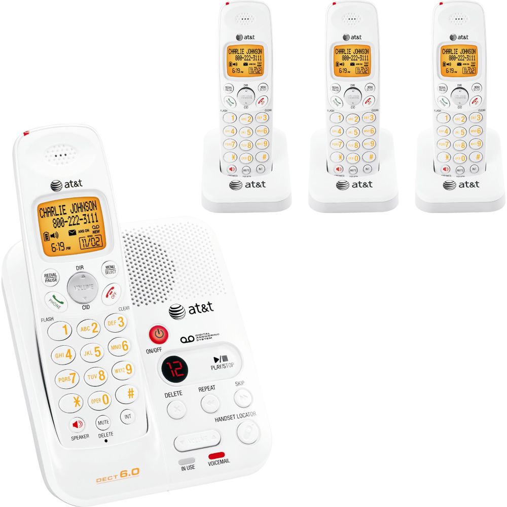 AT&T DECT 6.0 3-Handset Cordless Phone System w/ Digital Answering System