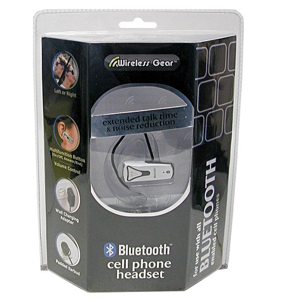Wireless Gear Bluetooth Cell Phone Headset With Noise Reduction