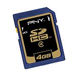PNY 4GB SD HC Memory Card / Compatible with SDHC Host Devices