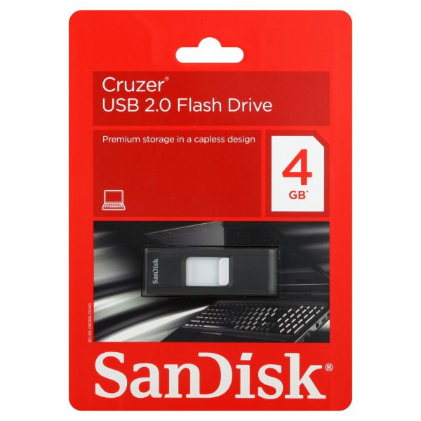 SanDisk Flash Drive, USB 2.0, Cruzer, 1 drive
