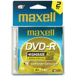 Maxell DVD-R Blank Media for Camcorders, High Grade, 2 pk.