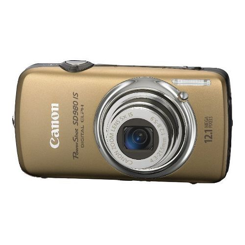 Canon 3985B001 SD980IS PowerShot 12.1 Megapixel Digital Camera 5X Optical Zoom w  3"...