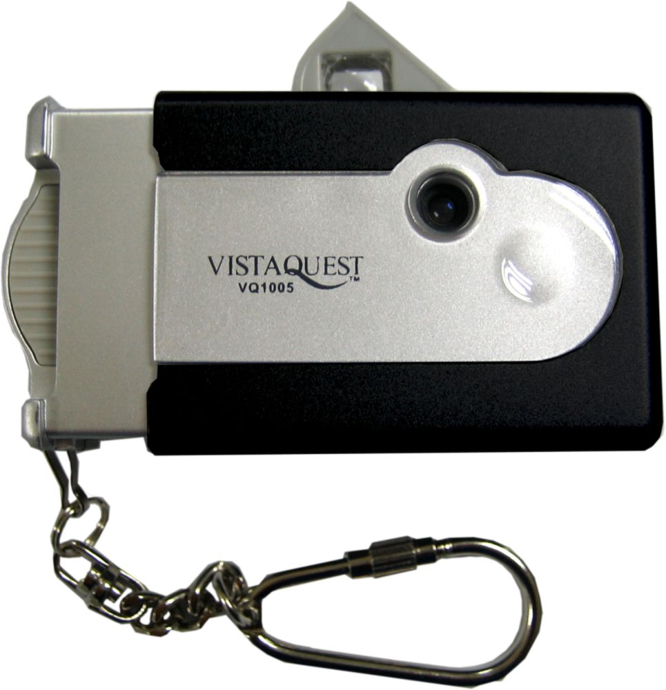 VistaQuest - 1.3MP Digital KeyChain Camera w/SD Card Slot, Black
