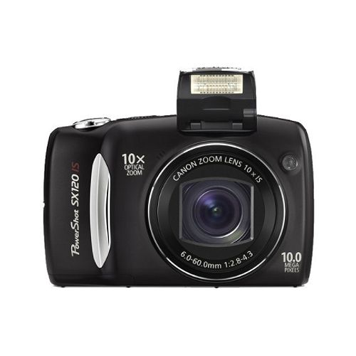Canon 3634B001 SX120 PowerShot 10.0 Megapixel Digital Camera 10X Optical Zoom w  3" Screen...