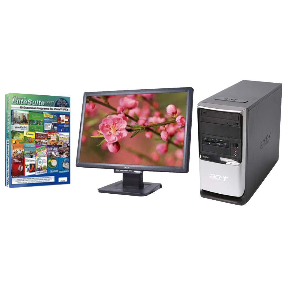 Acer AMD Sempron 3400 512MB 160GB DVDRW Vista Basic 19LCD Elite 2007