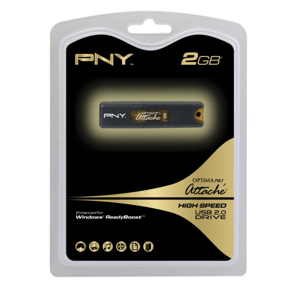 PNY USB 2.0 Flash Drive, 2GB / Attache