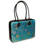 Mango Tango Turquoise Poly Brocade Jacquard 18" Laptop Bag