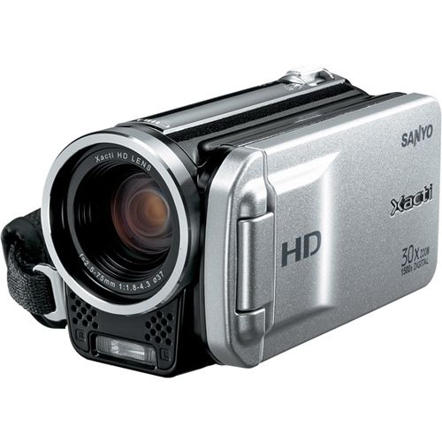 Sanyo - Silver 2MP HD 720p Dual Digital Video Camera with 3.0" LCD