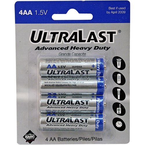 Ultralast AA Heavy-Duty Zinc Chloride Batteries - 4 Pack - ULHD4AA Best Price