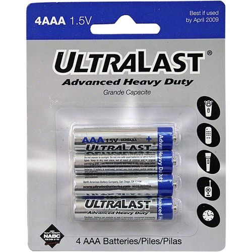 Ultralast AAA Heavy-Duty Zinc Chloride Batteries - 4 Pack - ULHD4AAA Best Price