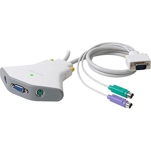 Buy Belkin 2-Port KVM Switch With PS 2 Built-In Cabling