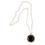 Covington Large Amyethst with Flower Bezel 32 in. Necklace