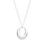 Apostrophe Silvertone Long Chain with Flat Open Oval