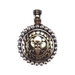 Covington Round Etched Antique Slide - Goldtone and Silvertone