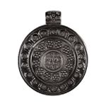 Covington Round Etched Medallion Slide - Antique Silver