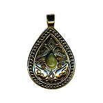 Covington Etched Teardrop Slide with Stones - Goldplate