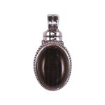 Covington Onyx Stone Etched Slide - Antique Silver