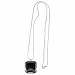 Apostrophe Necklace, Square Black Pendant Silver